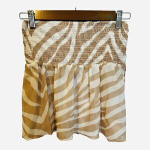 Beach Bunny Sinora Mini Skirt Size Medium Tan Cream Cover Up Style# B2230C9